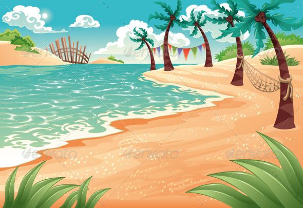 Cartoon Seascape Vector Illustration Vector Graphics 590x405 Cartoon Seascape Vector Illustration Vector Graphics