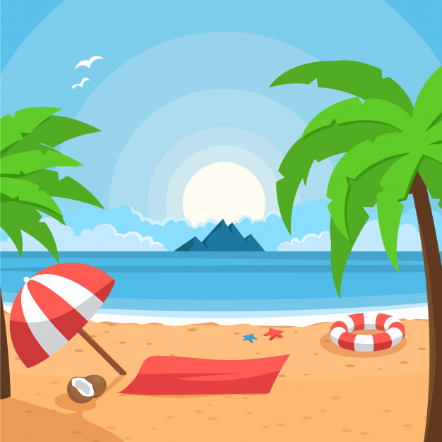 Beach Background Vector at Vectorified.com | Collection of Beach ...