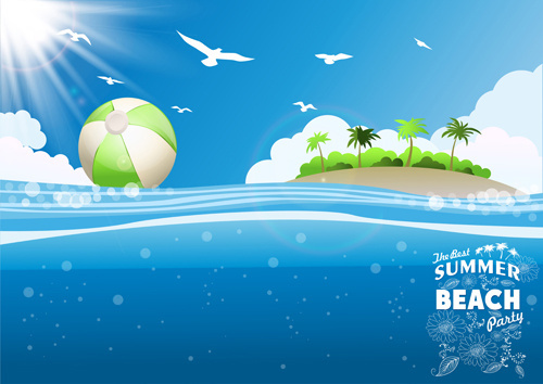 Beach Background Free Vector Download 500x354 Beach Background Free Vector Download