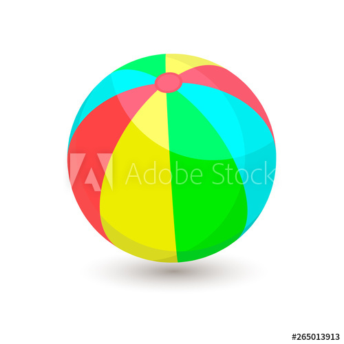 500x500 Colorful Beach Ball Vector Illustration