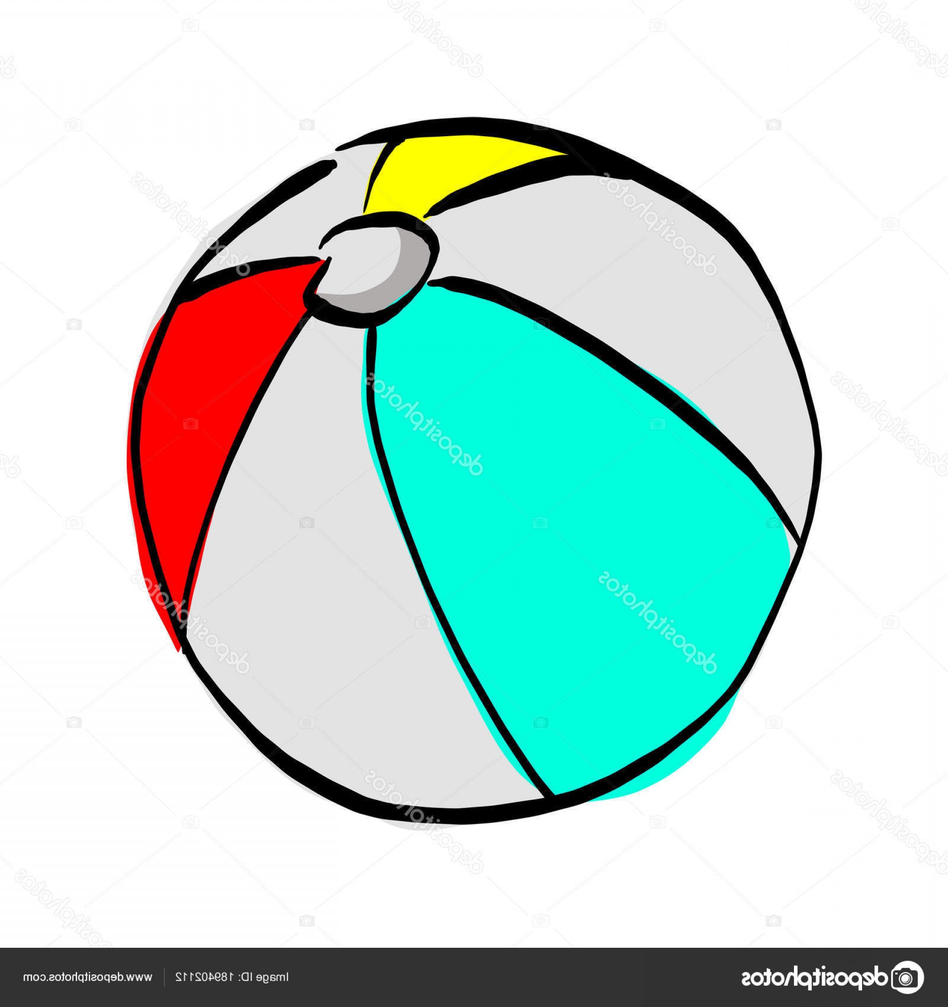 1920x2040 Stock Illustration Beach Ball Vector Illustration Sketch Studiogrfx