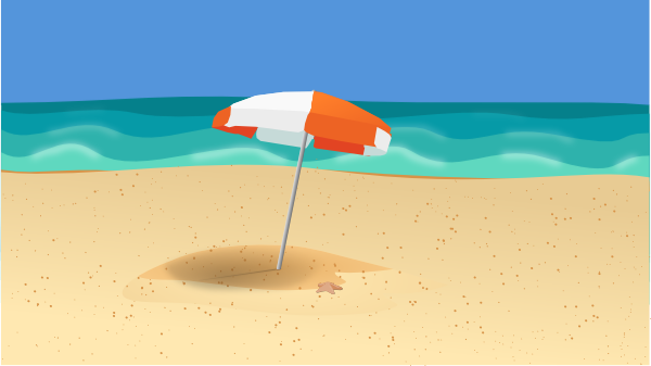 Beach Umbrella Clip Art 600x337 Beach Umbrella Clip Art