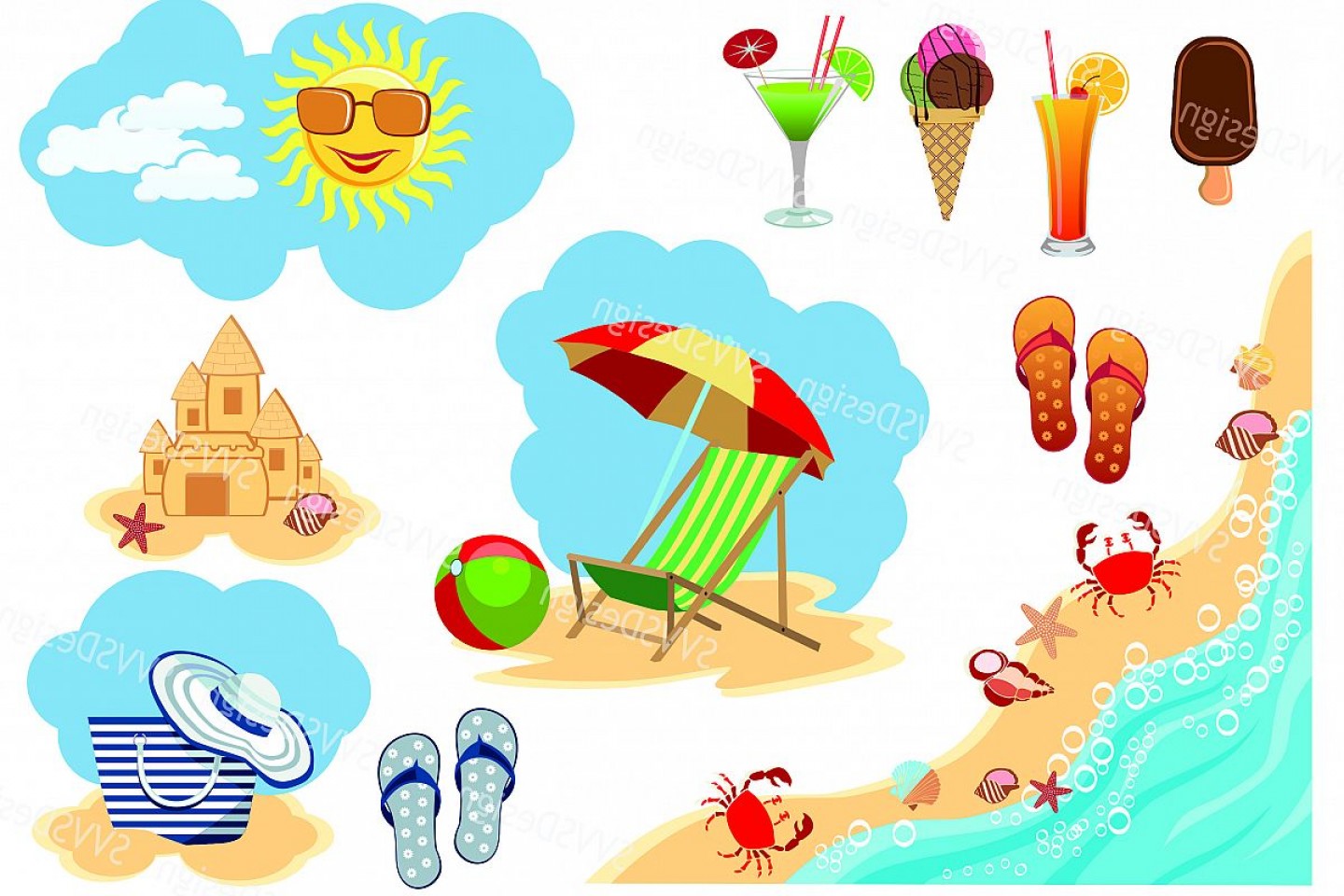 Summer Beach Clipart Vector Png Vr Cqrecords 1440x960 Summer Beach Clipart Vector Png Vr Cqrecords