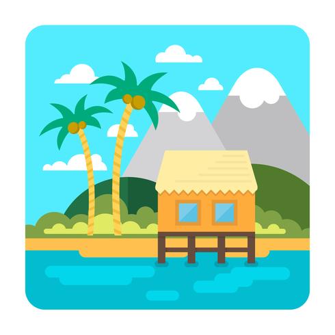 Beach House Vector 490x490 Beach House Vector