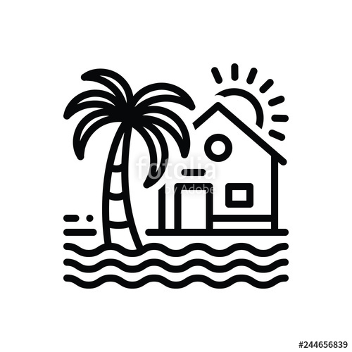 Black Line Icon For Beach House Stock Image And Royalty Free 500x500 Black Line Icon For Beach House Stock Image And Royalty Free