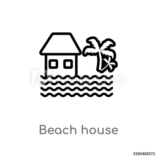 Outline Beach House Vector Icon Isolated Black Simple Line 500x500 Outline Beach House Vector Icon Isolated Black Simple Line