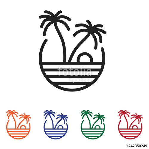 500x500 Beach Icon Vector Stock Image And Royalty Free Vector