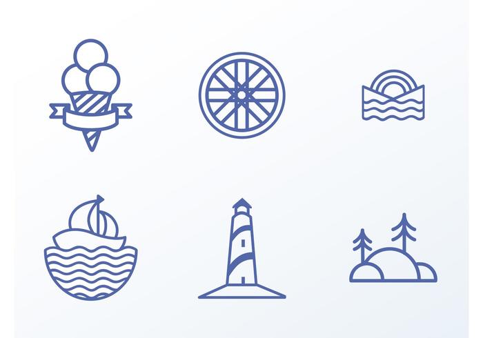 700x490 Vector Beach Icons