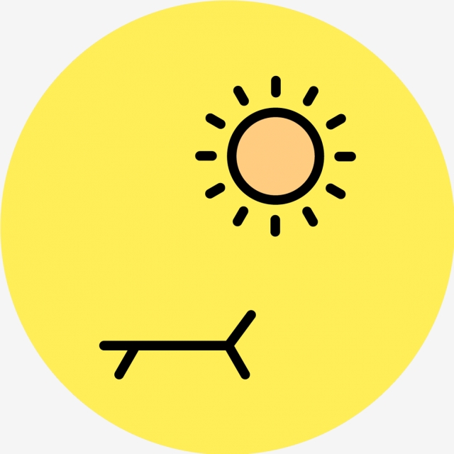 640x640 Vector Sunny Beach Icon, Sunny Beach, Sunny Beach Icon, Sun Png