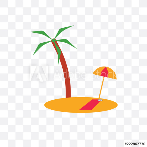 500x500 Beach Icon Isolated On Transparent Background Simple And Editable