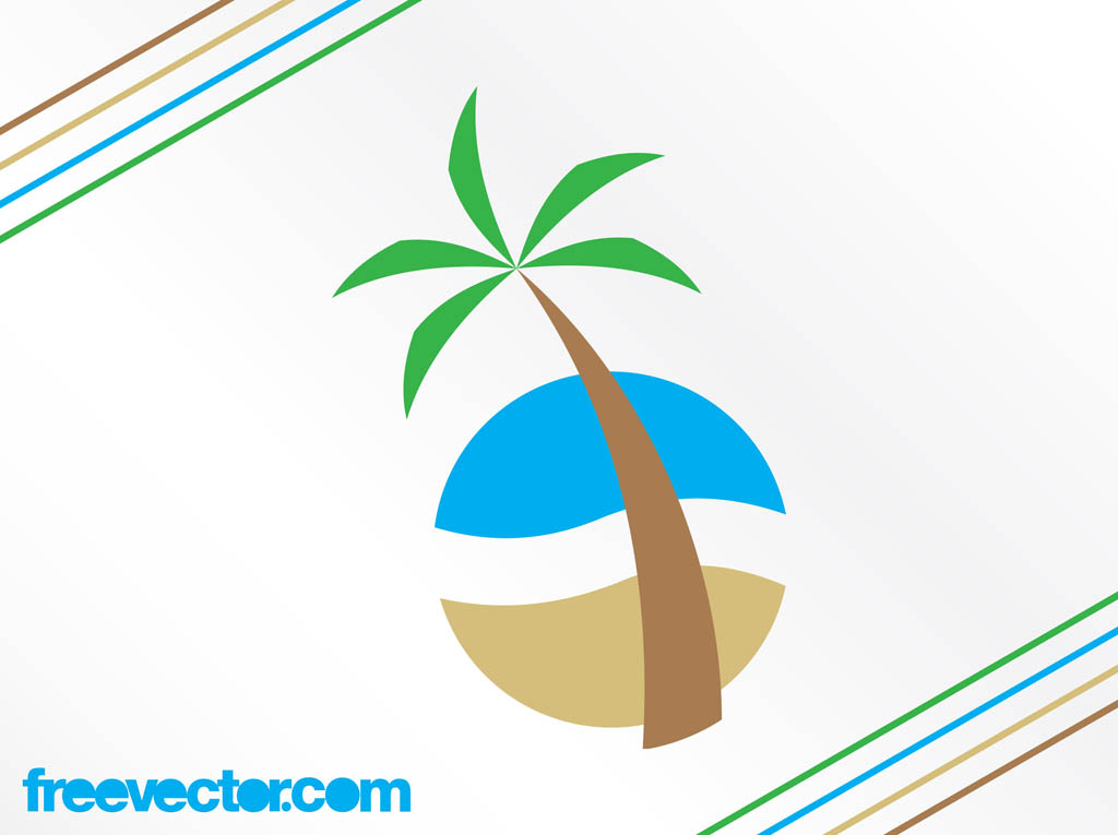 1024x765 Tropical Beach Logo Vector Art Graphics
