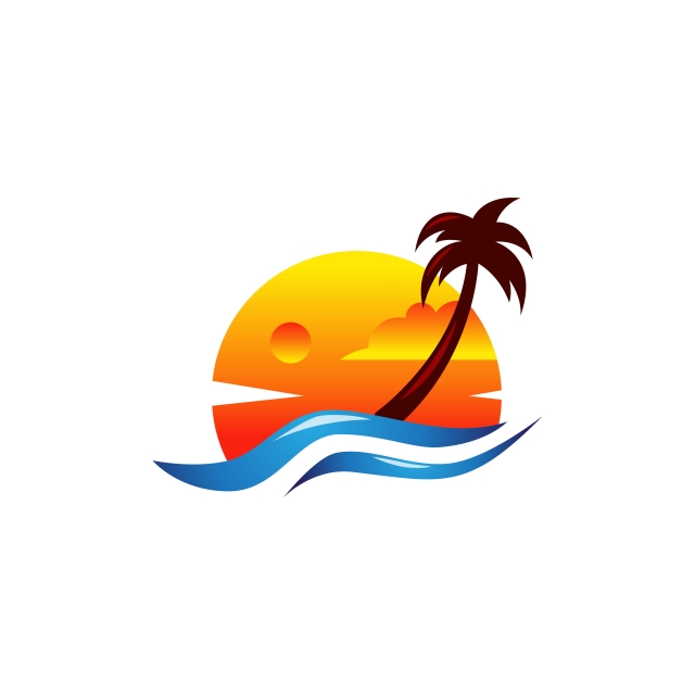 640x640 Beach Logo Design Vector, Beach, Island, Palm Png And Vector