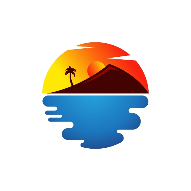 640x640 Beach Logo Design Vector Beach, Island, Palm Png And Vector