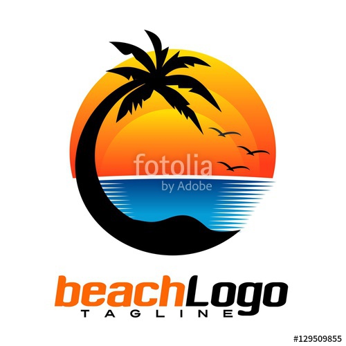 500x500 Beach Logo Vector Stock Image And Royalty Free Vector