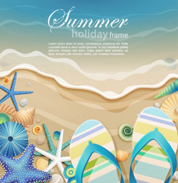 Perfect Summer Beach Scene Vector Background 600x616 Perfect Summer Beach Scene Vector Background
