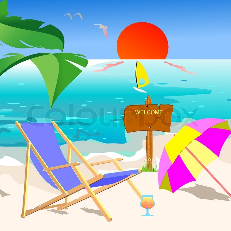 Summer Beach Scene 800x800 Summer Beach Scene