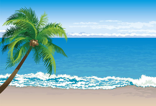 Tropical Beach Free Vector Download 500x339 Tropical Beach Free Vector Download