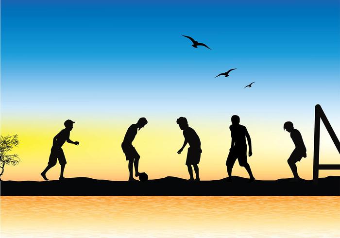 Soccer Beach Silhouette Free Vector 700x490 Soccer Beach Silhouette Free Vector