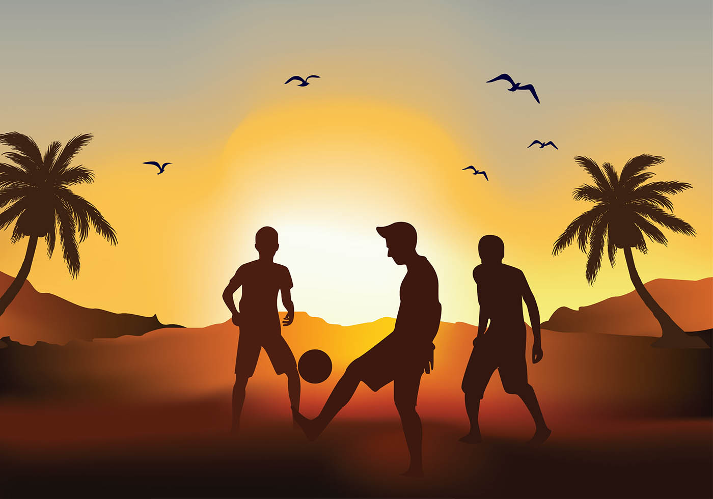 Soccer Silhouette Free Vector Art 1400x980 Soccer Silhouette Free Vector Art