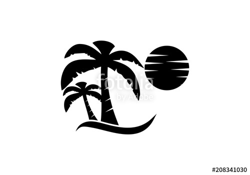 Summer Beach Silhouette Logo Stock Image And Royalty Free Vector 500x350 Summer Beach Silhouette Logo Stock Image And Royalty Free Vector