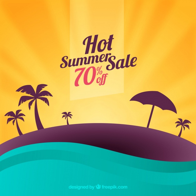 Summer Sale Background With Beach Silhouette Vector Free Download 626x626 Summer Sale Background With Beach Silhouette Vector Free Download