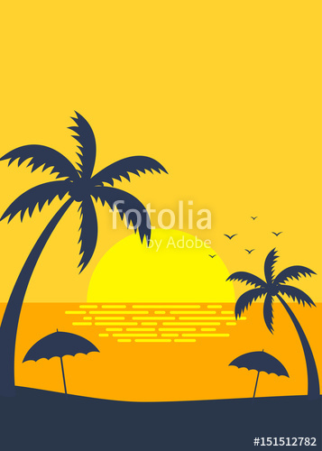 357x500 Summer Tropical Beach Sunset Poster Stock Image And Royalty Free
