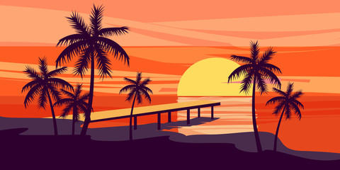 480x240 Beach Sunset Vector Photos, Royalty Free Images, Graphics, Vectors