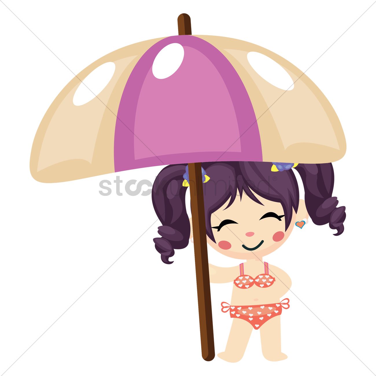 Free Girl Under A Beach Umbrella Vector Image 1300x1300 Free Girl Under A Beach Umbrella Vector Image