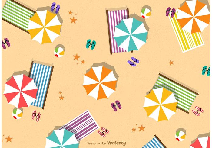 Summer Beach Umbrella Vector 700x490 Summer Beach Umbrella Vector