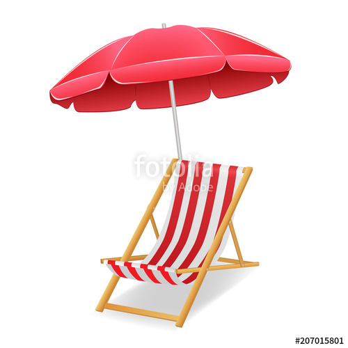 Beach Chair And Beach Umbrella Vector Illustration Stock Image 500x500 Beach Chair And Beach Umbrella Vector Illustration Stock Image