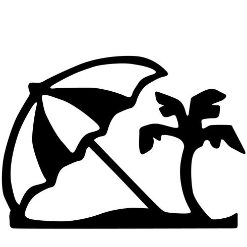 Beach Umbrella Vector 490x490 Beach Umbrella Vector