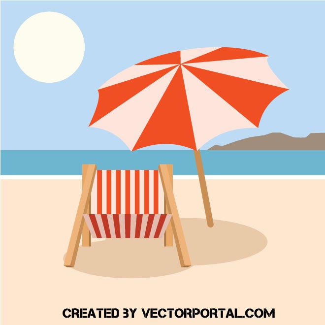Beach Chair And Sun Umbrella Vector Image Clipart And Graphics 660x660 Beach Chair And Sun Umbrella Vector Image Clipart And Graphics