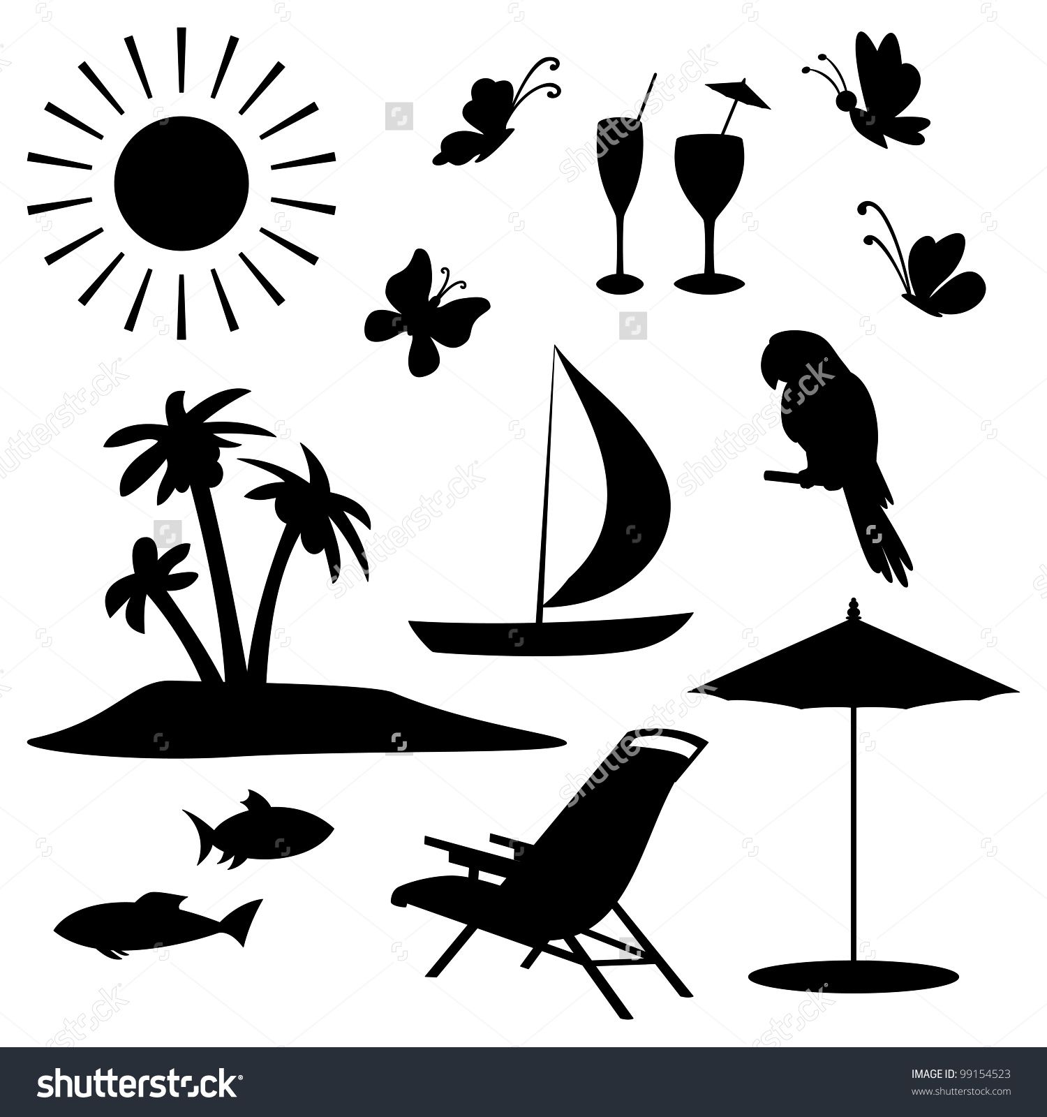 1500x1600 Beach Vector Black And White