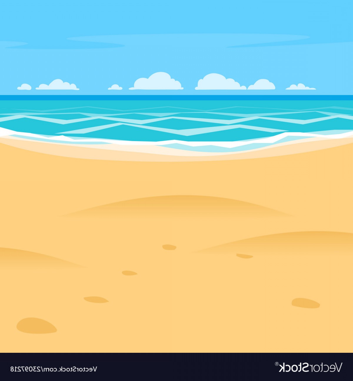 1200x1296 Sand Beach Simple Cartoon Style Background Sea Vector Soidergi