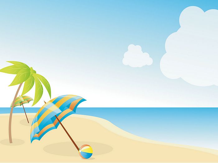 700x525 Tropical Beach Vector Illustration
