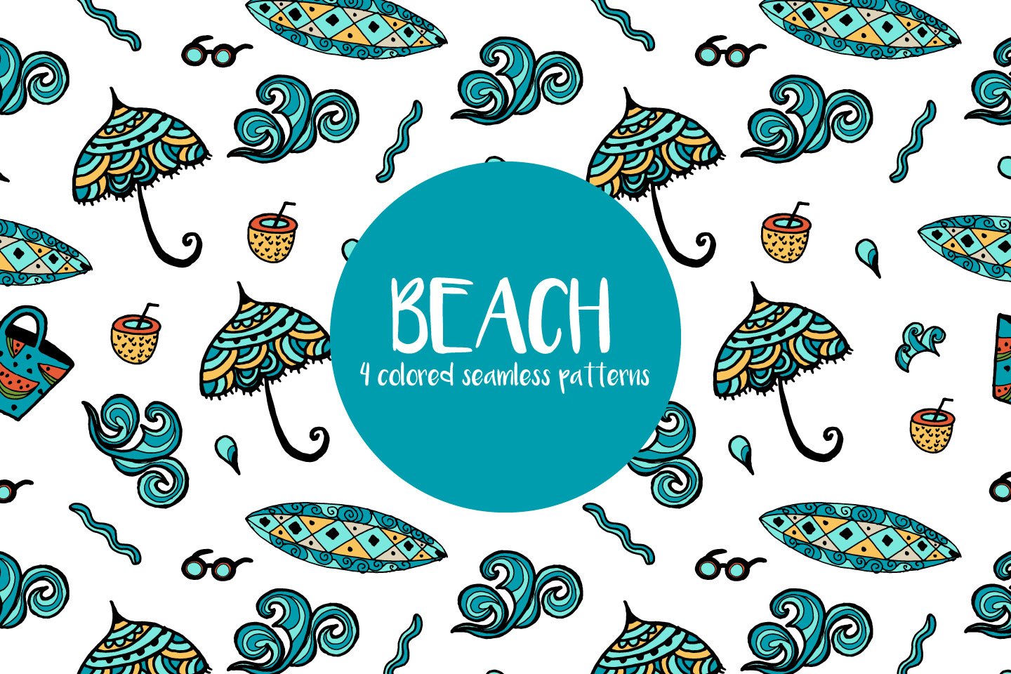 1440x960 Beach Vector Free Pattern