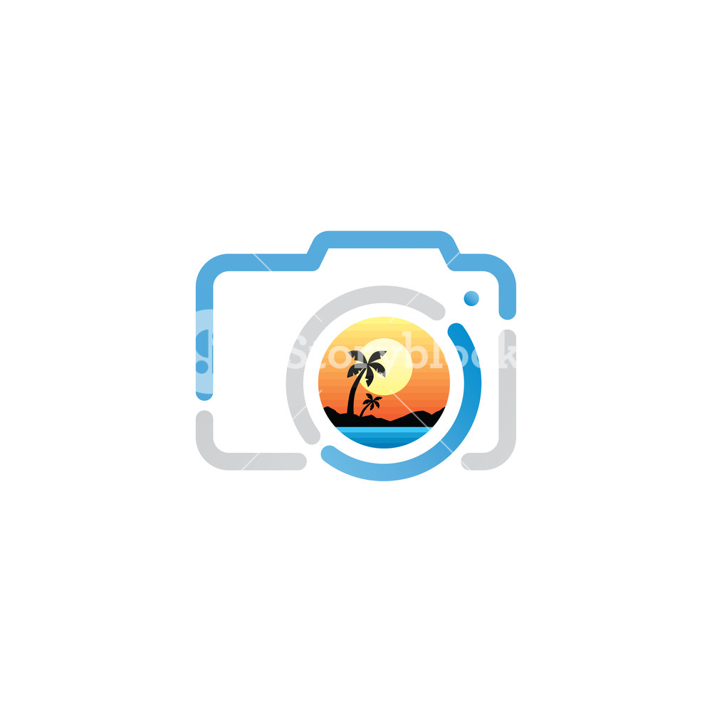 1000x1000 Beach Photography Sign Symbol Camera Icon Vector Art Royalty Free