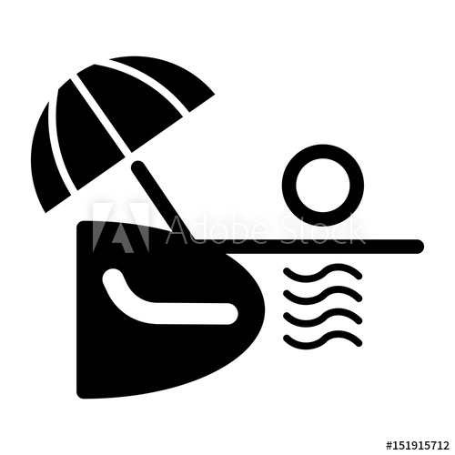500x500 Ocean Or Sea Beach, Vector Black And White Vector Illustration