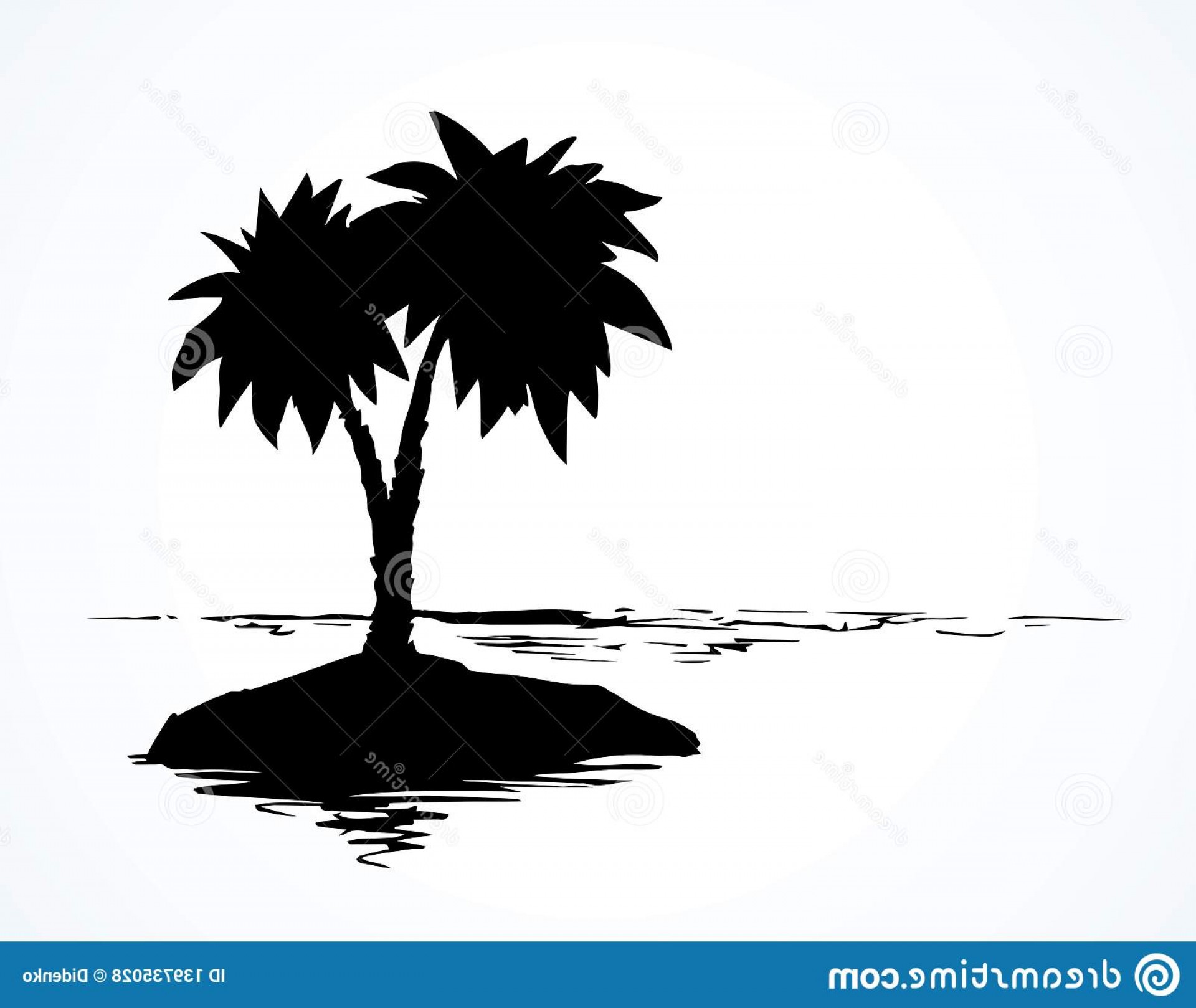 1920x1618 Palm Beach Vector Drawing Summertime Exotic Scenic View Space Text