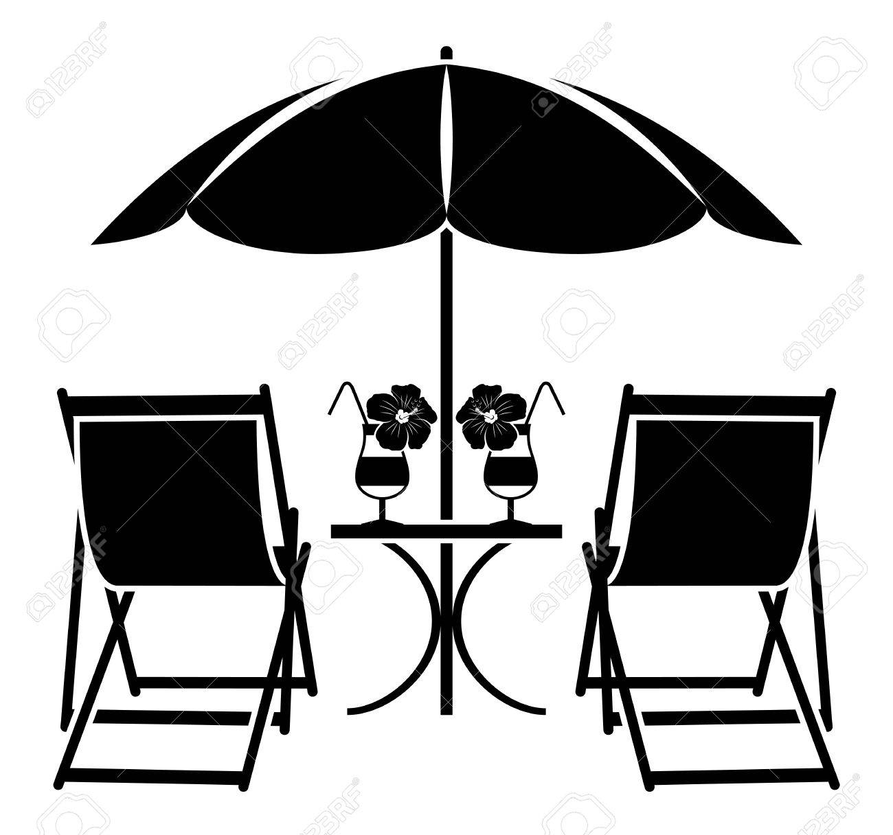 1300x1216 Summer Beach Clipart Black And White