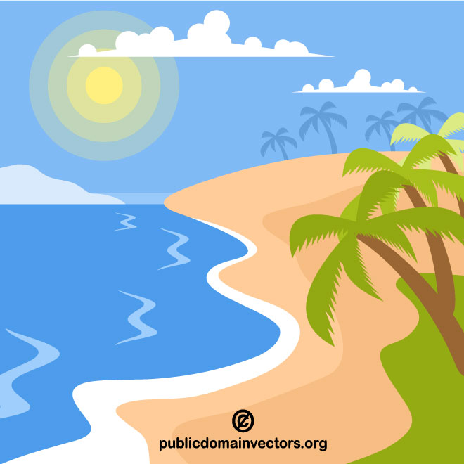 660x660 Exotic Beach Vector Image