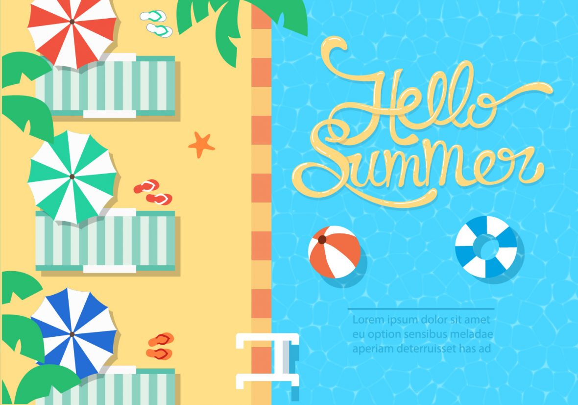 1180x826 Free Summer Beach Vector Illustration