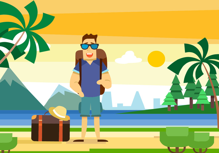 700x490 Free Summer Beach Vector Illustration