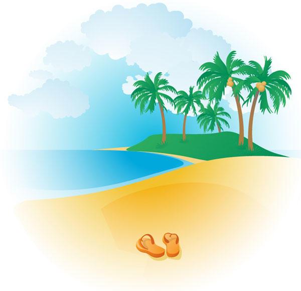 600x580 Free Tropical Beach Vector