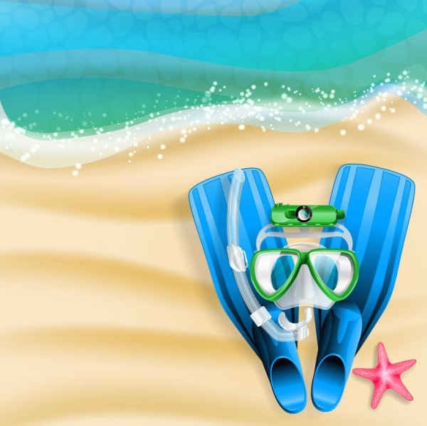 600x598 Summer Beach Vector Background Free Graphics Uihere