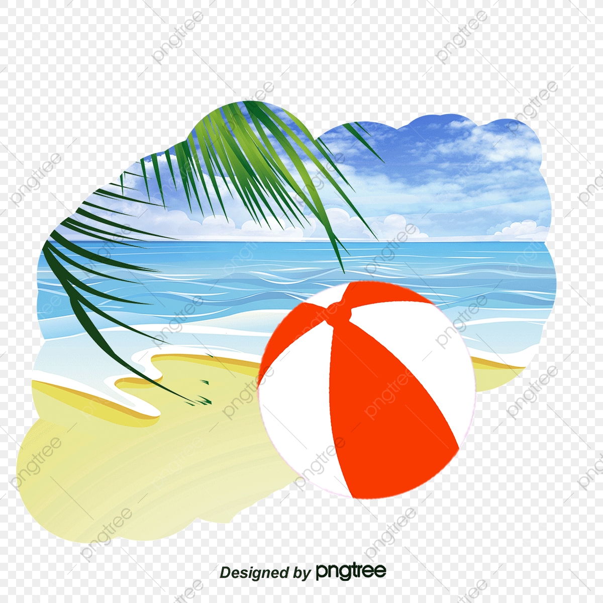 1200x1200 Summer Beach Vector Drawing Material, Summer Vector, Beach Vector