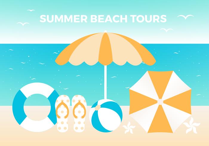 700x490 Free Flat Summer Beach Vector Background