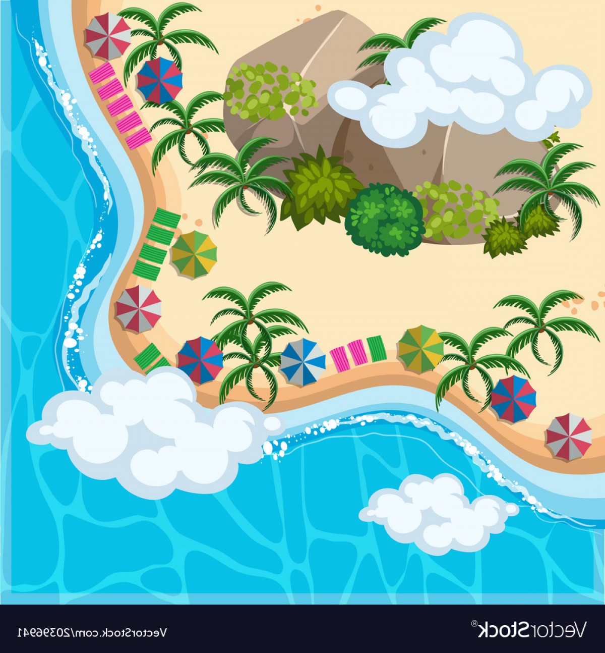 1200x1294 Ocean And Beach Vector Art Catchsplace