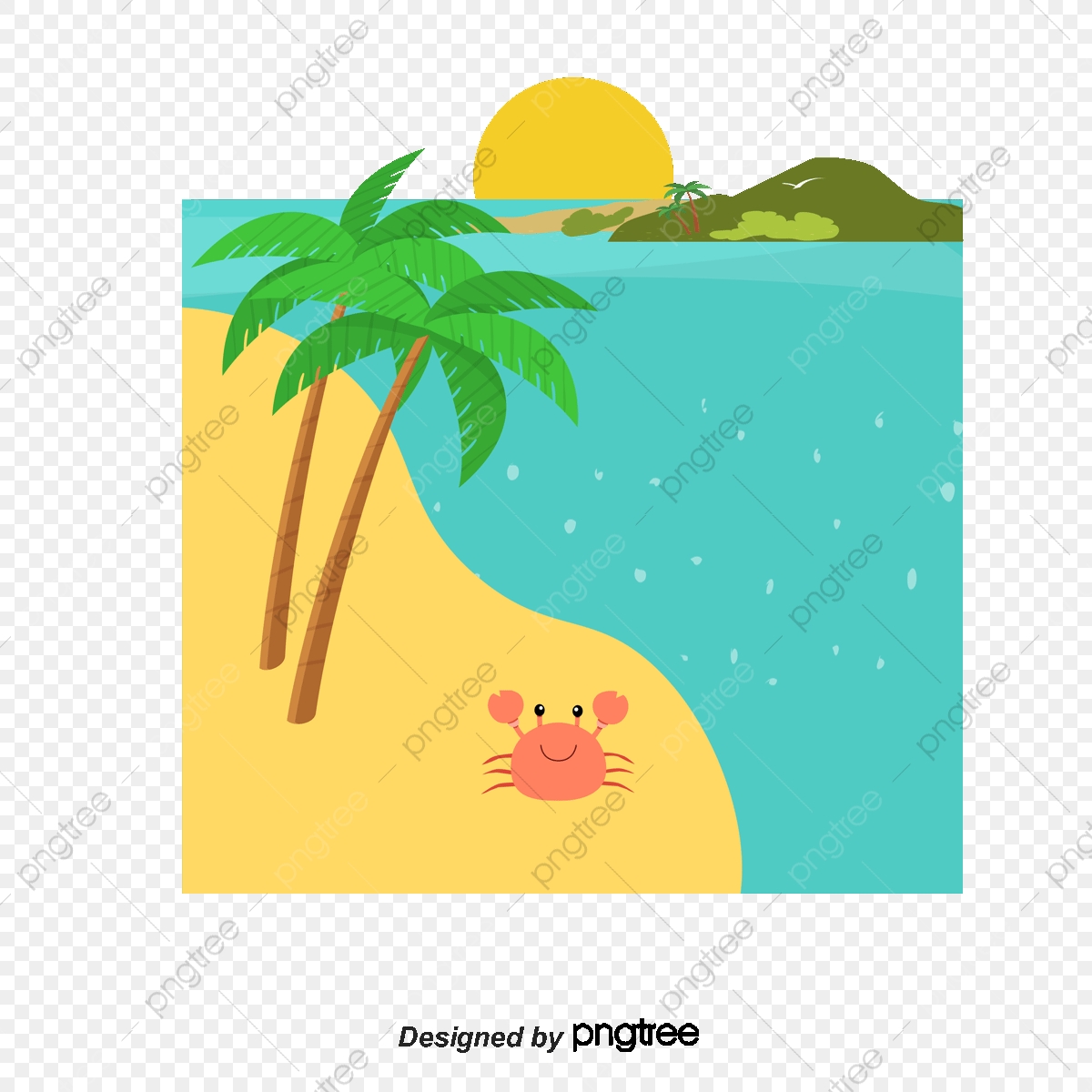 Vector Cartoon Sea Beach Coconut Crab Sun, Cartoon Vector, Sea 1200x1200 Vector Cartoon Sea Beach Coconut Crab Sun, Cartoon Vector, Sea