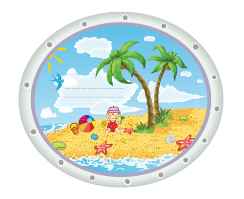 Cartoon Kids And Beach Vector Free Download 500x407 Cartoon Kids And Beach Vector Free Download